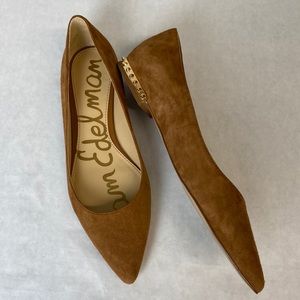 Sam Edelman Reyanne Suede Flats Gold Spike Pointed Toe Sz 6